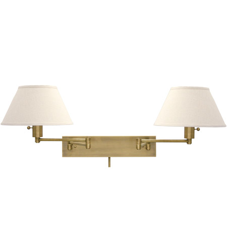 Home And Office 2 Light Swing Arm Lights/Wall Lamps in Antique Brass WS14 2 71