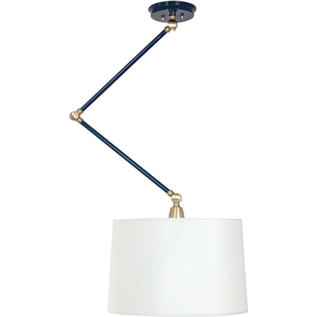 House of Troy UP501-NB/SB Uptown 1 Light Navy Blue and Satin Brass Adjustable Pendant Ceiling Light