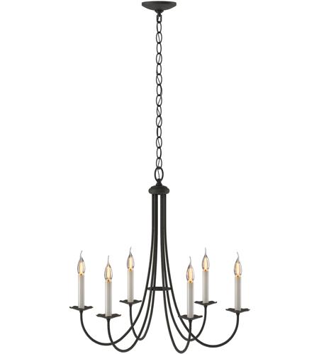 Hubbardton Forge 101160-1005 Simple Sweep 6 Light 26 inch Natural Iron Chandelier Ceiling Light