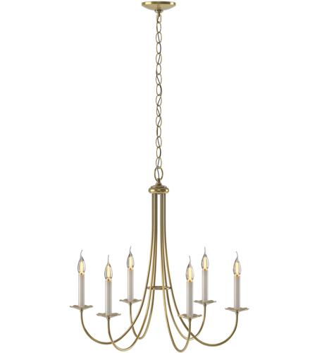 Hubbardton Forge 101160-1014 Simple Sweep 6 Light 26 inch Modern Brass Chandelier Ceiling Light photo