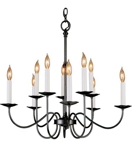 Hubbardton Forge 102100-1005 Simple Lines 10 Light 27 inch Natural Iron Chandelier Ceiling Light