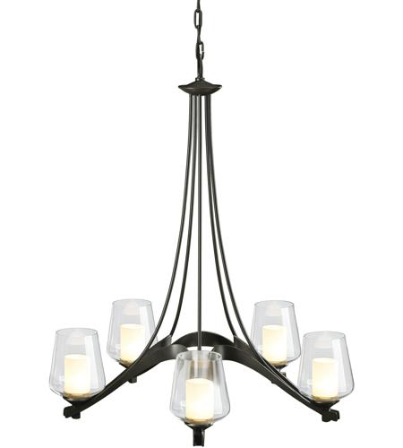 Hubbardton Forge 104115-1027 Ribbon 5 Light 29 inch Sterling Chandelier Ceiling Light, 5 Arm