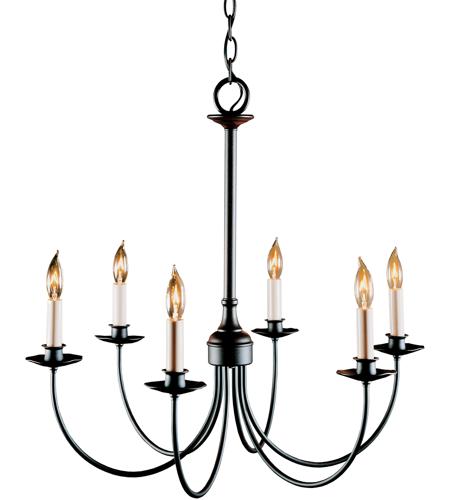 Hubbardton Forge 107060-1009 Simple Lines 6 Light 25 inch Sterling Chandelier Ceiling Light, 6 Arm