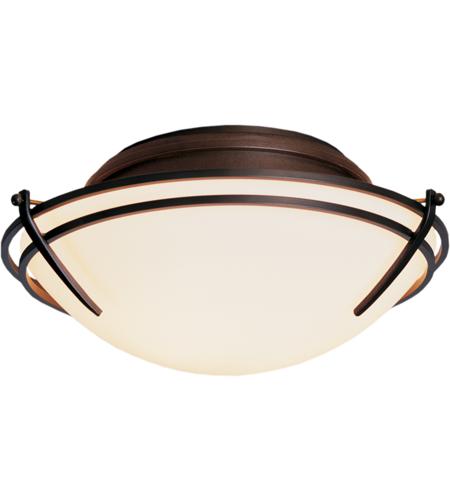 Hubbardton Forge 124402-1041 Presidio Tryne 2 Light 16 inch Natural Iron Flush Mount Ceiling Light in Pearl, Fluorescent