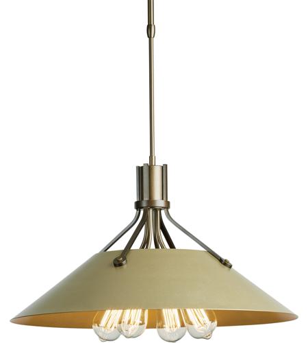 Hubbardton Forge 136340 1011 Henry 4 Light 23 Inch Burnished Steel With Mahogany Accent Pendant Ceiling Light