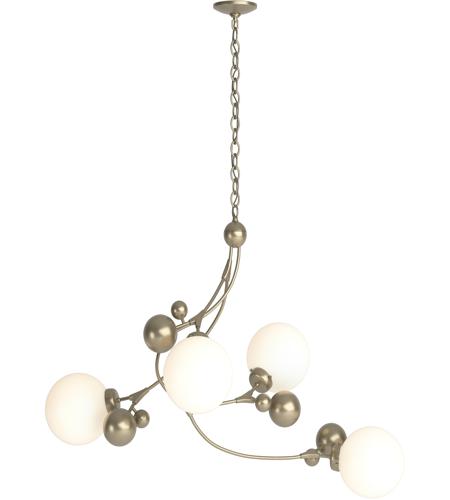 Hubbardton Forge 136420-1007 Sprig 4 Light 21 inch Soft Gold Pendant Ceiling Light in Opal