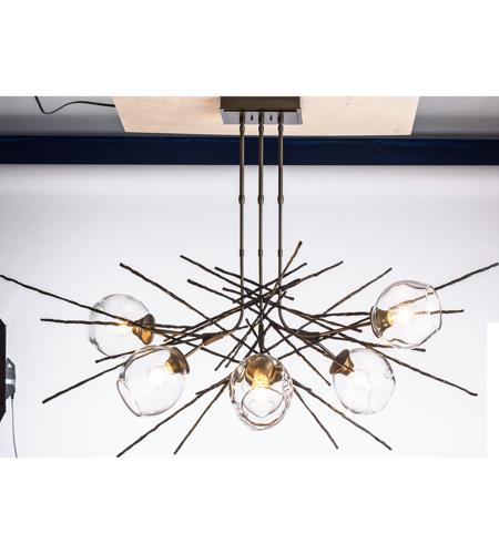 Hubbardton Forge 137750-1019 Griffin 6 Light 38 inch Burnished Steel Pendant Ceiling Light photo