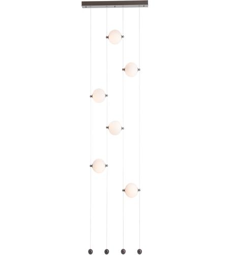 Hubbardton Forge 139055-1002 Abacus LED 6 inch Bronze Ceiling-to-Floor Pendant Ceiling Light in Abacus Opal photo