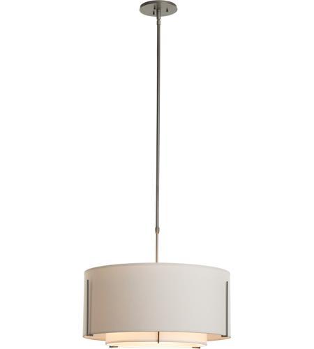 Hubbardton Forge 139605-1822 Exos 3 Light 23 inch Natural Iron Pendant Ceiling Light in Flax Inner with Natural Linen Outer, Long, Incandescent, Long Pipe 139605-SKT-STND-07-SF1590-SE2290_3.jpg
