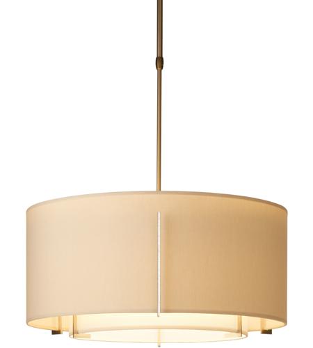 Hubbardton Forge 139605-1822 Exos 3 Light 23 inch Natural Iron Pendant Ceiling Light in Flax Inner with Natural Linen Outer, Long, Incandescent, Long Pipe 139605-SKT-STND-82-SE1590-SE2290_3.jpg