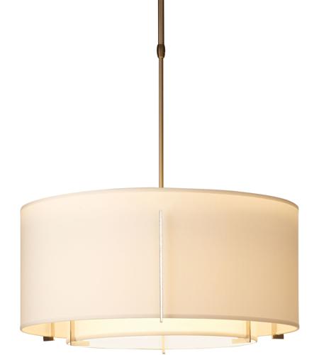 Hubbardton Forge 139605-1578 Exos 3 Light 23 inch Burnished Steel Pendant Ceiling Light in Flax Inner with Natural Anna Outer, Short, Incandescent, Short Pipe 139605-SKT-STND-82-SE1590-SF2290_6.jpg