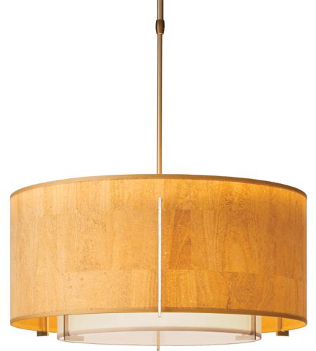 Hubbardton Forge 139605-1822 Exos 3 Light 23 inch Natural Iron Pendant Ceiling Light in Flax Inner with Natural Linen Outer, Long, Incandescent, Long Pipe 139605-SKT-STND-82-SE1590-SG2290_4.jpg