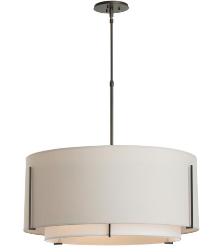 Hubbardton Forge 139610-1131 Exos 3 Light 28 inch Mahogany Pendant Ceiling Light in Natural Anna Inner with Flax Outer, Short, Incandescent, Large,Short Pipe 139610-SKT-STND-20-SF2290-SE2899_3.jpg