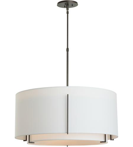 Hubbardton Forge 139610-1131 Exos 3 Light 28 inch Mahogany Pendant Ceiling Light in Natural Anna Inner with Flax Outer, Short, Incandescent, Large,Short Pipe 139610-SKT-STND-20-SF2290-SF2899_4.jpg