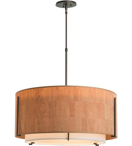 Hubbardton Forge 139610-1572 Exos 3 Light 28 inch Burnished Steel Pendant Ceiling Light in Natural Anna Inner with Flax Outer, Short, Incandescent, Large,Short Pipe 139610-SKT-STND-20-SF2290-SG2899_5.jpg