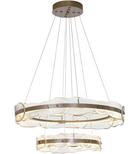 Hubbardton Forge 139782-1018 Solstice LED 37 inch Sterling Tiered Pendant Ceiling Light, Tiered