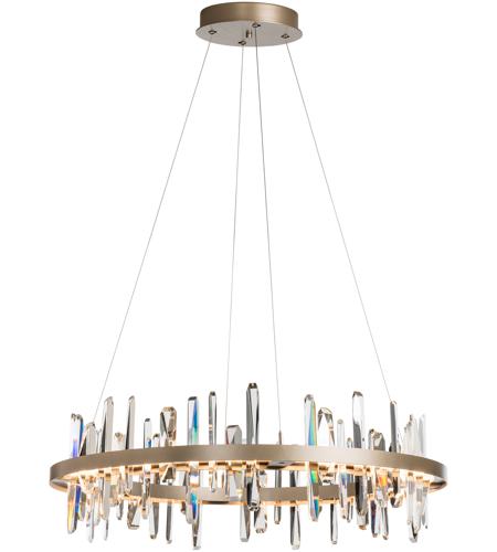 Hubbardton Forge 139915-1000 Solitude LED 38 inch Mahogany/Crystal Pendant Ceiling Light in Mahogany with Crystal Accent, Circular