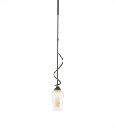 Hubbardton Forge 183030-1165 Flora 1 Light 4 inch Dark Smoke Mini Pendant Ceiling Light in Opal and Seeded, Down Light photo