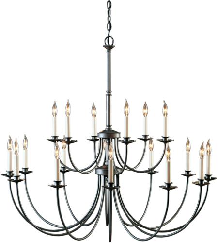 Hubbardton Forge 197144-1005 Simple Lines 18 Light 43 inch Natural Iron Chandelier Ceiling Light
