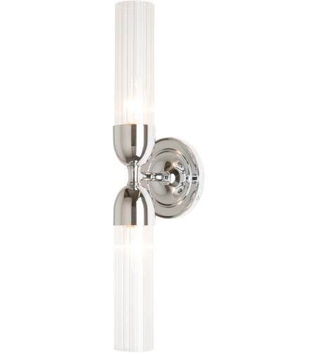 Hubbardton Forge 202125-1003 Reflections - Fluted 2 Light Brushed Nickel Sconce Wall Light in Frosted 202125-SKT-21-ZM0634_2.jpg