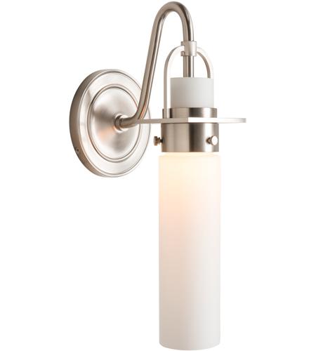 Hubbardton Forge 202162-1002 Reflections - Castleton 1 Light Brushed Nickel Sconce Wall Light in Opal, Cylinder 
