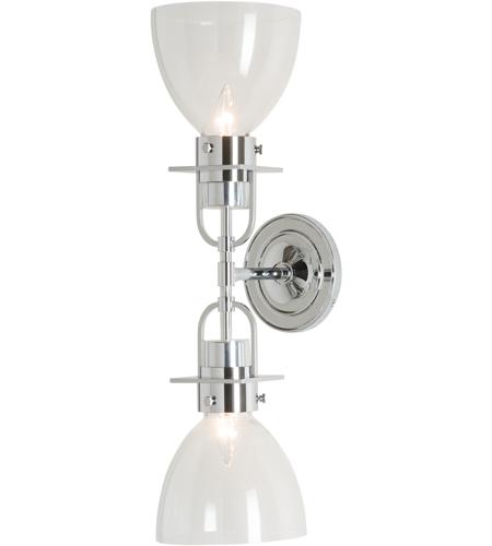 Hubbardton Forge 202165-1004 Reflections - Castleton 2 Light Polished Chrome Sconce Wall Light in Clear, Double Domed photo