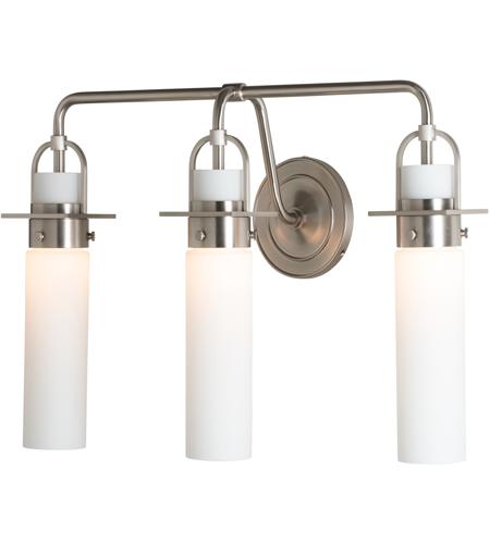 Hubbardton Forge 202175-1002 Reflections - Castleton 3 Light Brushed Nickel Sconce Wall Light in Opal, Cylinder photo