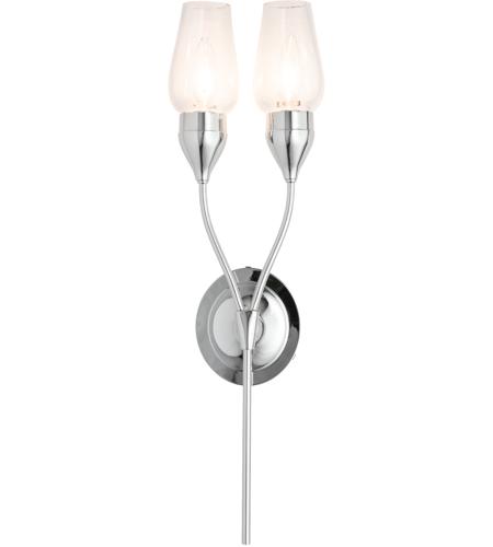 Hubbardton Forge 202187-1001 Reflections - Tulip 2 Light 7 inch Polished Chrome Sconce Wall Light in Frosted, HF Reflections photo