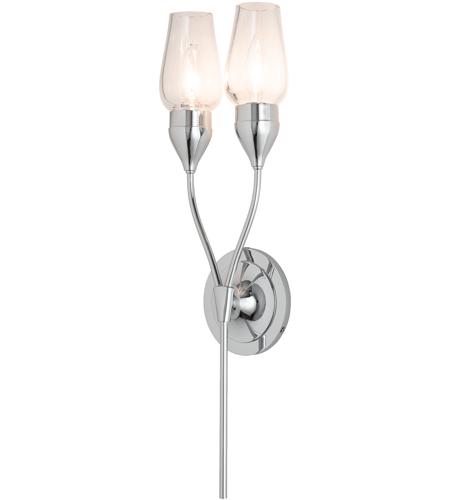 Hubbardton Forge 202187-1001 Reflections - Tulip 2 Light 7 inch Polished Chrome Sconce Wall Light in Frosted, HF Reflections 202187-SKT-21-ZM0678__4.jpg