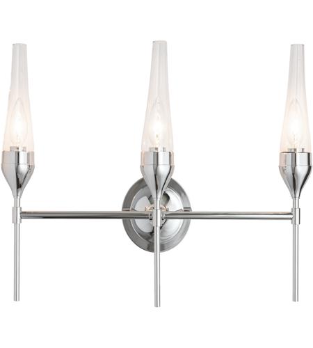 Hubbardton Forge 202190-1002 Reflections - Tulip 3 Light 21 inch Brushed Nickel Sconce Wall Light in Clear, HF Reflections photo