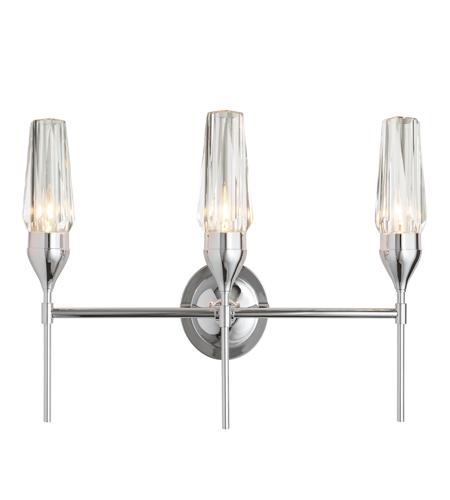 Hubbardton Forge 202191-1000 Reflections - Tulip 3 Light 22 inch Polished Chrome/Crystal Sconce Wall Light, HF Reflections photo