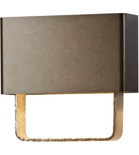 Hubbardton Forge 205425-1008 Quad LED 10 inch Mahogany with Vintage Platinum Accent ADA Sconce Wall Light, Small photo