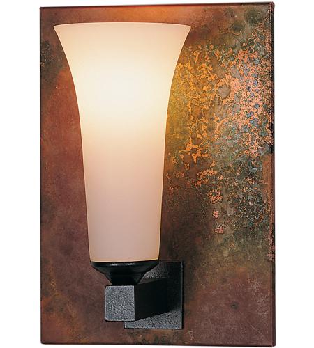 Hubbardton Forge 217394-1006 Reflections 1 Light 8 inch Dark Smoke with Copper Accent Sconce Wall Light in Opal