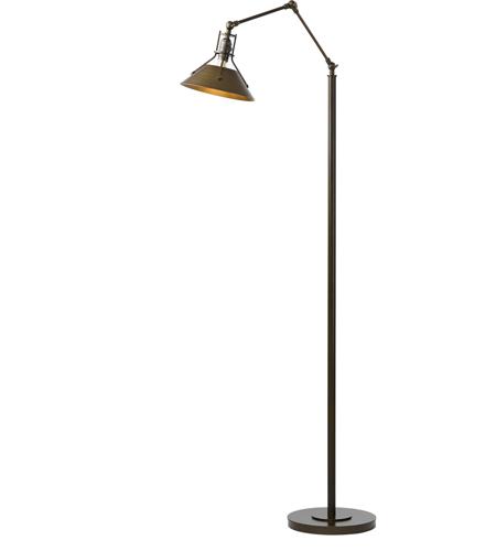 Hubbardton Forge 242215-1145 Henry 7 inch 60 watt Gold with Soft Gold Floor Lamp Portable Light photo
