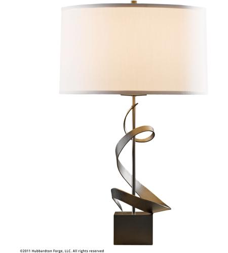 Hubbardton Forge 273030-1034 Gallery Spiral 23 inch 150.00 watt Vintage Platinum Table Lamp Portable Light in Flax, Spiral photo