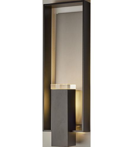 Hubbardton Forge 302605-1012 Shadow Box 2 Light 21 inch Black with Coastal Mahogany Accent Outdoor Sconce, Large