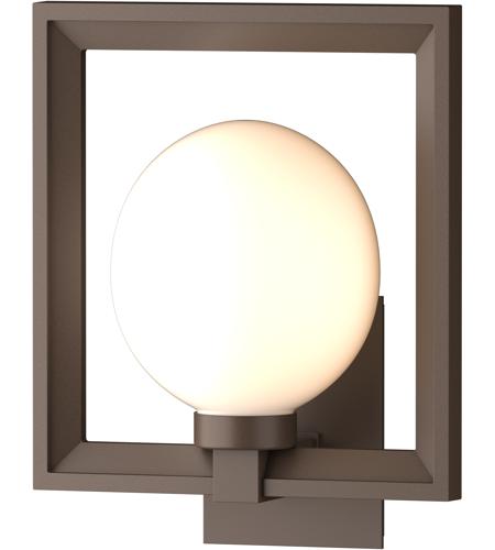 Hubbardton Forge 302643-1008 Frame 1 Light 13 inch Coastal Bronze Outdoor Sconce in Opal photo