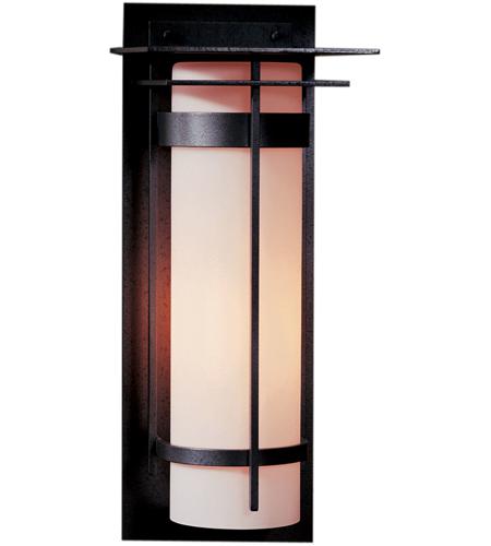 Hubbardton Forge 305994-1026 Banded 1 Light 20 inch Coastal Dark Smoke Outdoor Sconce, Large with Top Plate photo