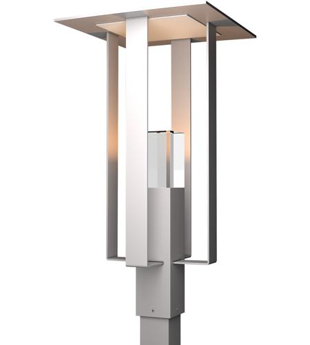 Hubbardton Forge 344830-1006 Shadow Box 1 Light 24 inch Coastal Burnished Steel/Outdoor Silver Outdoor Post Light