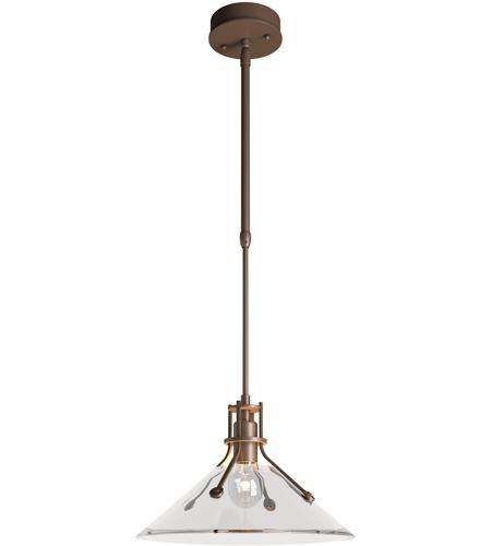 Hubbardton Forge 363009-1026 Henry 1 Light 14 inch Coastal Bronze Outdoor Pendant in Clear, Standard photo