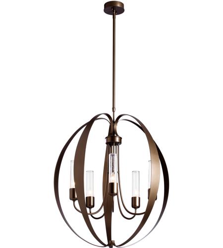 Hubbardton Forge 364201-1027 Pomme 5 Light 30 inch Coastal Bronze Outdoor Pendant in Seeded Clear, Standard photo