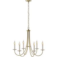 Hubbardton Forge 101160-1014 Simple Sweep 6 Light 26 inch Modern Brass Chandelier Ceiling Light photo thumbnail