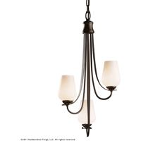 Hubbardton Forge 103033-1018 Flora 3 Light 16 inch Black Chandelier Ceiling Light in Opal and Seeded photo thumbnail