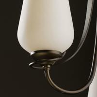 Hubbardton Forge 103033-1018 Flora 3 Light 16 inch Black Chandelier Ceiling Light in Opal and Seeded alternative photo thumbnail