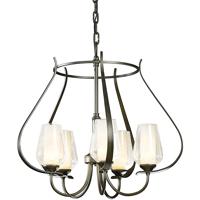 Hubbardton Forge 103045-1016 Flora 5 Light 22 inch Black Chandelier Ceiling Light in Opal photo thumbnail