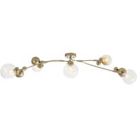 Hubbardton Forge 128715-1038 Sprig 5 Light 21 inch Sterling Semi-Flush Ceiling Light in Water thumb