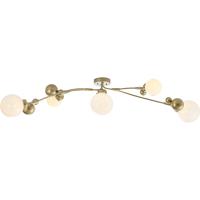 Hubbardton Forge 128715-1014 Sprig 5 Light 21 inch Natural Iron Semi-Flush Ceiling Light in Opaline thumb