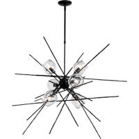 Hubbardton Forge 131590-1008 Griffin 6 Light 39 inch Bronze Pendant Ceiling Light in Standard, Thumbprint Clear, Starburst photo thumbnail