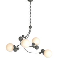 Hubbardton Forge 136420-1005 Sprig 4 Light 21 inch Natural Iron Pendant Ceiling Light in Opal thumb