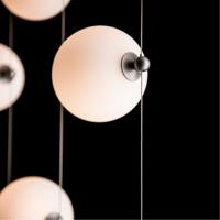 Hubbardton Forge 139055-1002 Abacus LED 6 inch Bronze Ceiling-to-Floor Pendant Ceiling Light in Abacus Opal alternative photo thumbnail